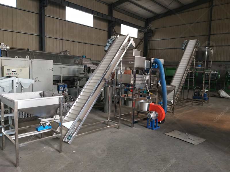 Commercial cocoa winnowing machine for large-scale cocoa processing plants