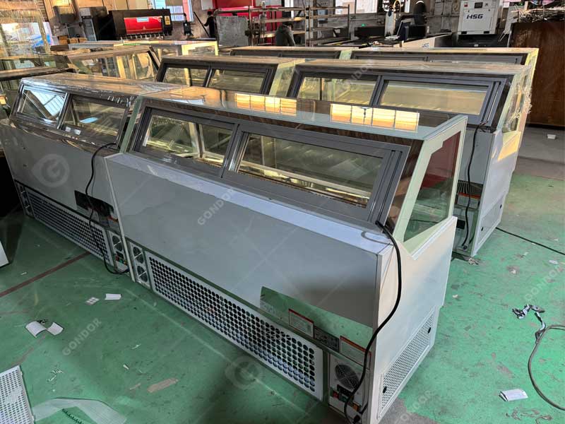 Commercial ice cream freezer display cabinet