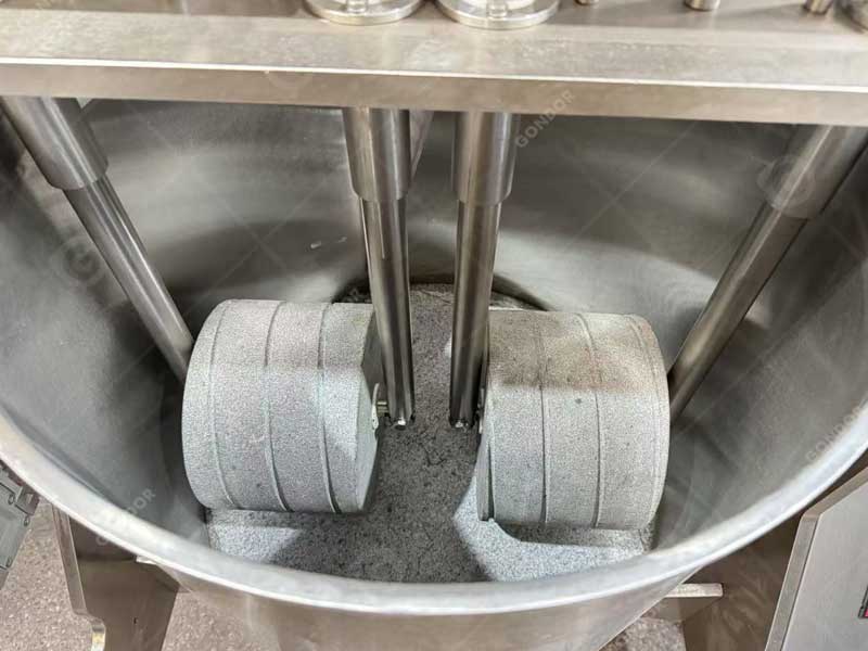 Stainless steel melanger for Thai artisan chocolate making