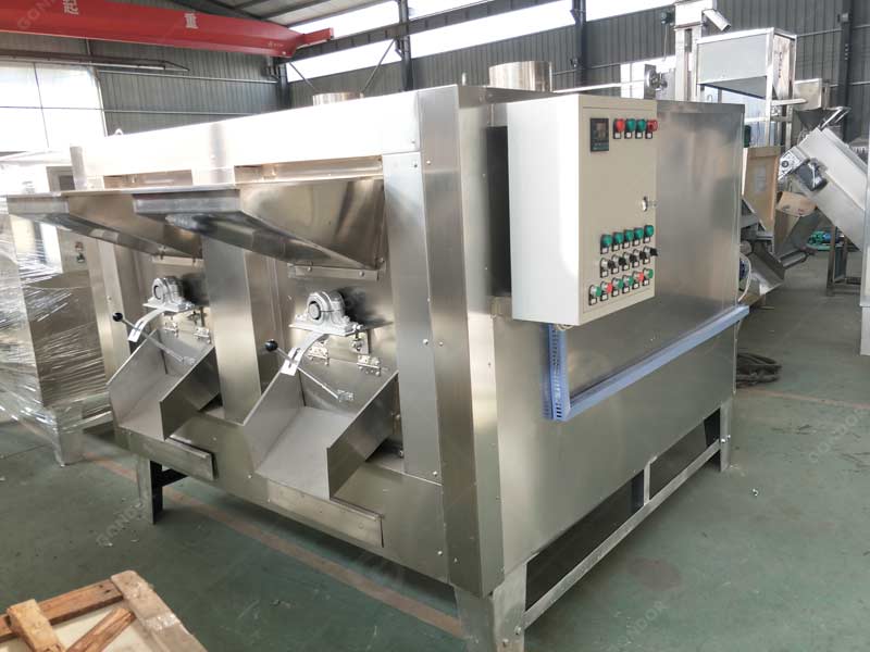 Organic-certified cocoa bean roaster for eco-friendly processing