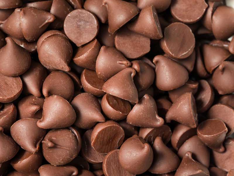 Milk chocolate bar and chips for chocolate recipes