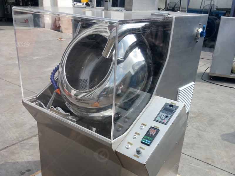 Chocolate dragee machine with multiple functions