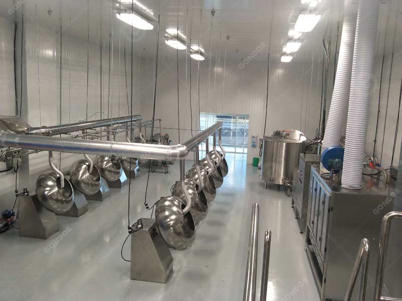 High - speed mini chocolate enrobing machine for efficient production