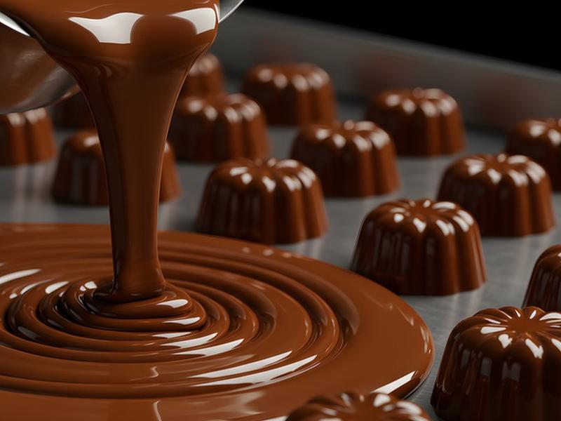 7-Principio di funzionamento a fasi di una linea di gocciolamento del cioccolato
