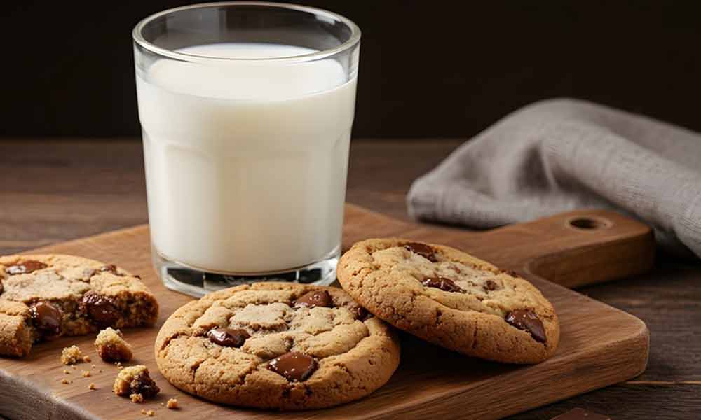 chocolate chip cookies milk 