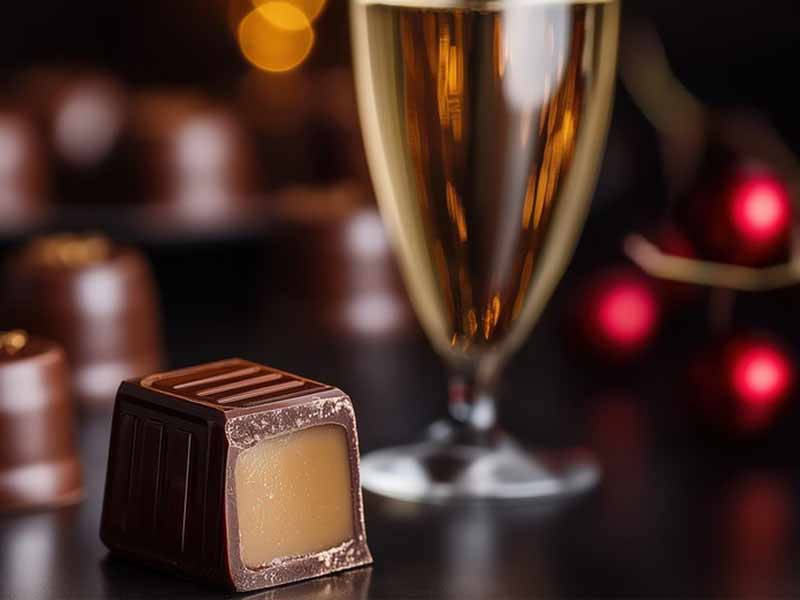 filled chocolate candy with liqueur filling